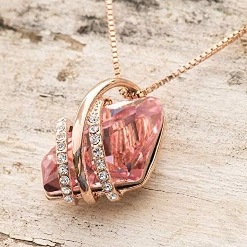image:imageLeafael Wish Stone Pendant Necklace with Birthstone Crystal 18K Rose Gold PlatedSilvertone 18 2110OctoberVintage PinkRose Gold Plated