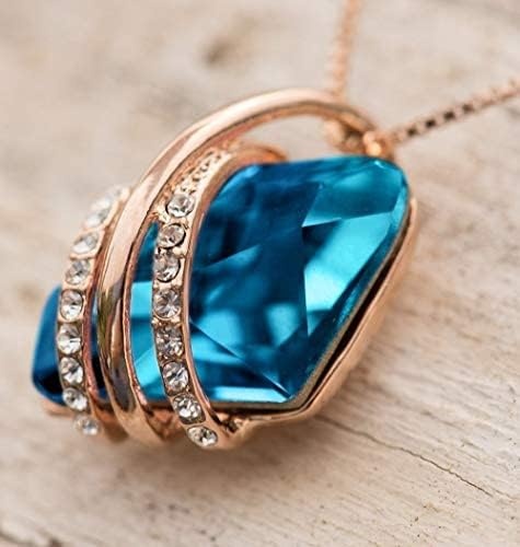 image:imageLeafael Wish Stone Pendant Necklace with Birthstone Crystal 18K Rose Gold PlatedSilvertone 18 2112DecemberZircon BlueRose Gold Plated