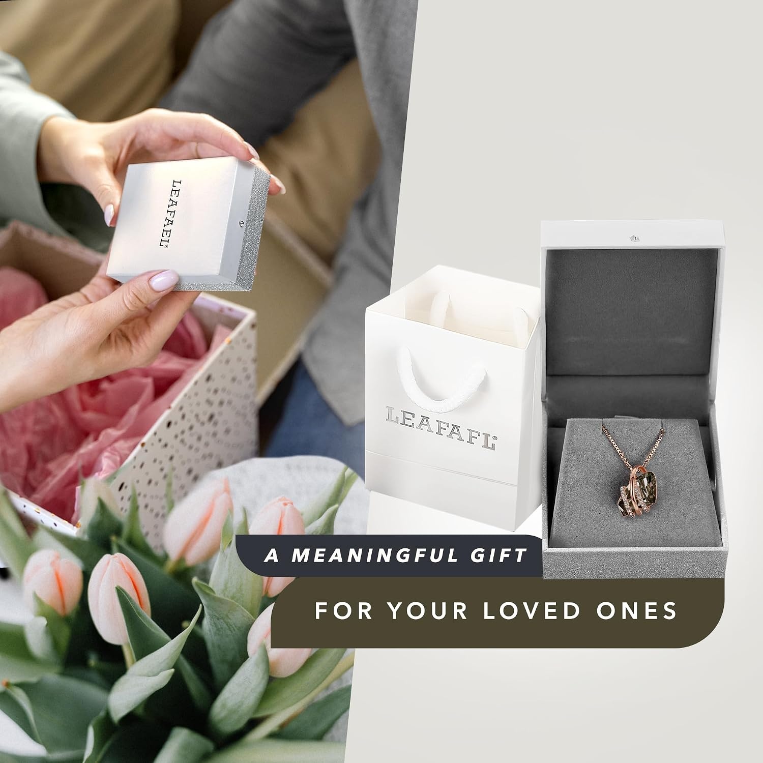 image:imageLeafael Wish Stone Pendant Necklace with Birthstone Crystal 18K Rose Gold PlatedSilvertone 18 2112Silver Black CrystalRose Gold Plated