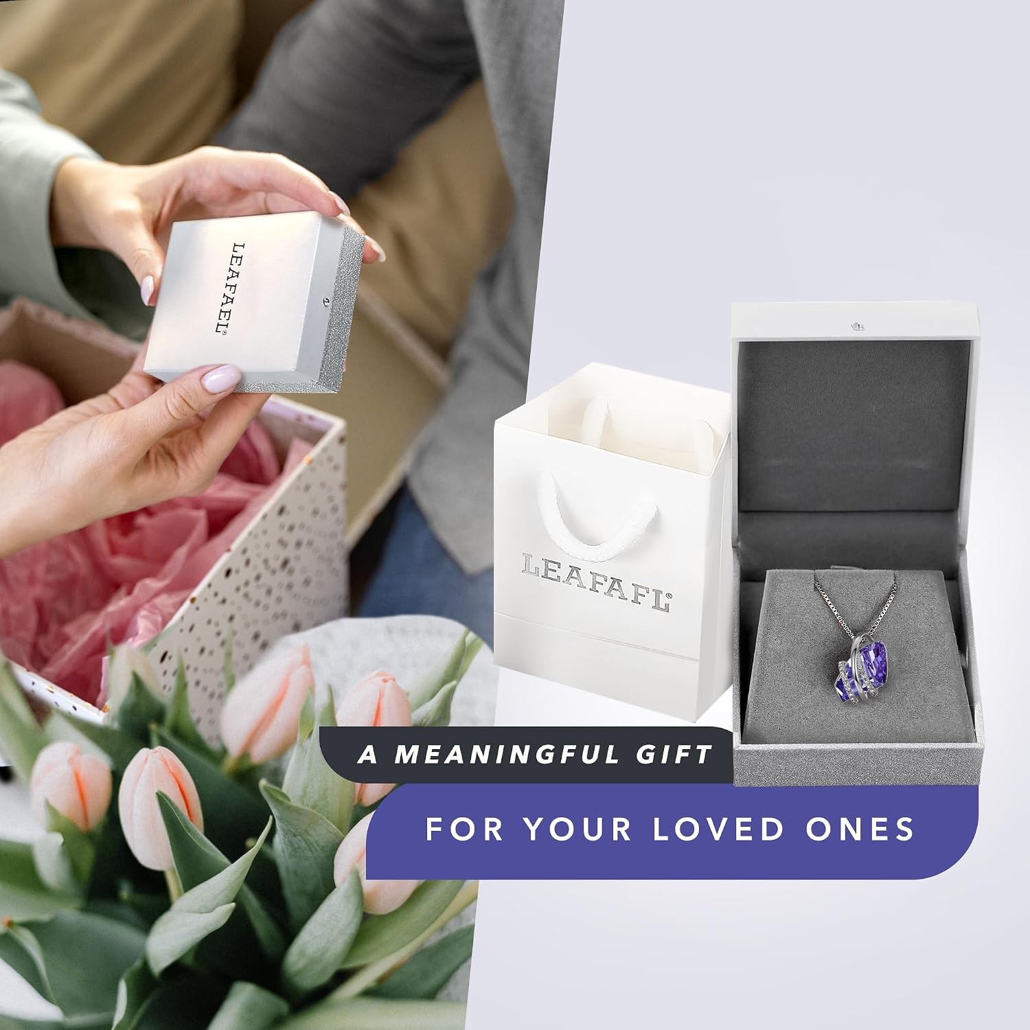 image:imageLeafael Wish Stone Pendant Necklace with Birthstone Crystal 18K Rose Gold PlatedSilvertone 18 2202FebruaryTanzanite PurpleSilvertone