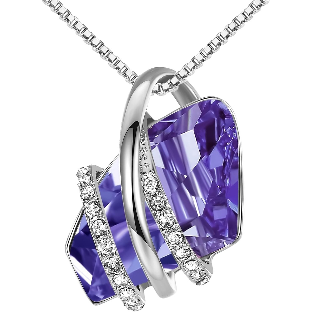 image:imageLeafael Wish Stone Pendant Necklace with Birthstone Crystal 18K Rose Gold PlatedSilvertone 18 2202FebruaryTanzanite PurpleSilvertone