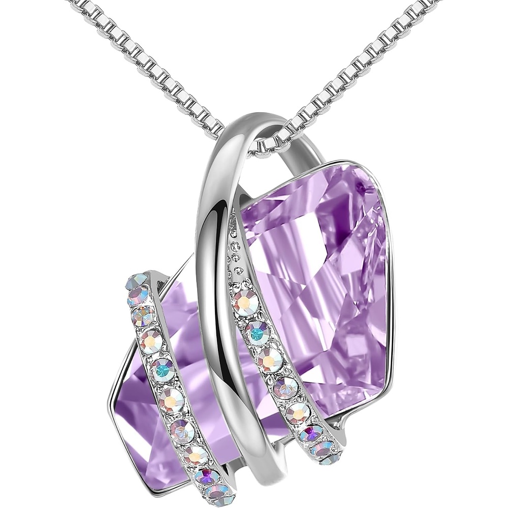 image:imageLeafael Wish Stone Pendant Necklace with Birthstone Crystal 18K Rose Gold PlatedSilvertone 18 2206JuneAlexandrite Light PurpleSilvertone
