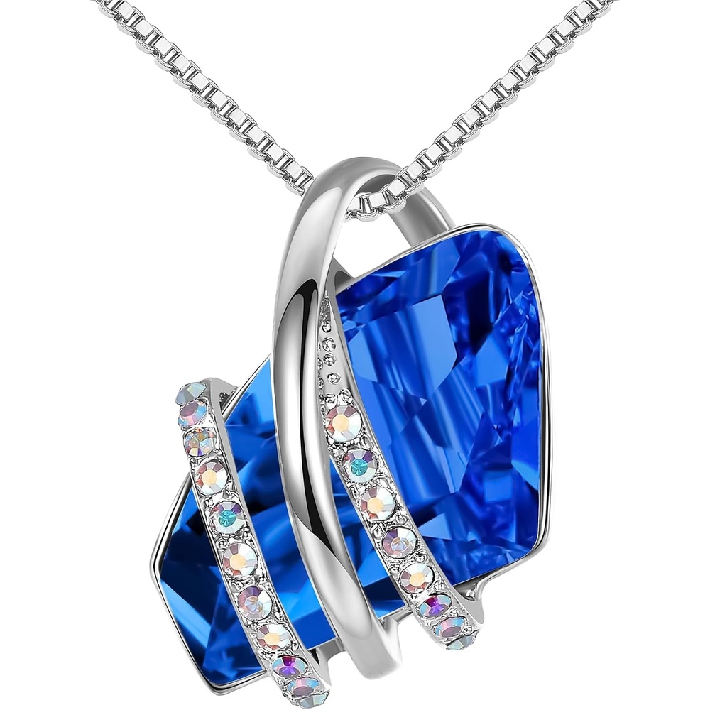 image:imageLeafael Wish Stone Pendant Necklace with Birthstone Crystal 18K Rose Gold PlatedSilvertone 18 2209SeptemberSapphire BlueSilvertone