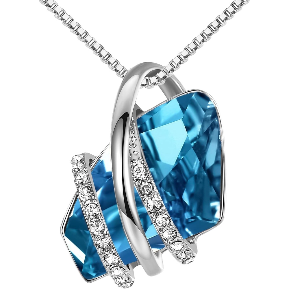 image:imageLeafael Wish Stone Pendant Necklace with Birthstone Crystal 18K Rose Gold PlatedSilvertone 18  2212DecemberZircon BlueSilvertone