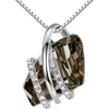 212-Silver Black Crystal-Silvertone