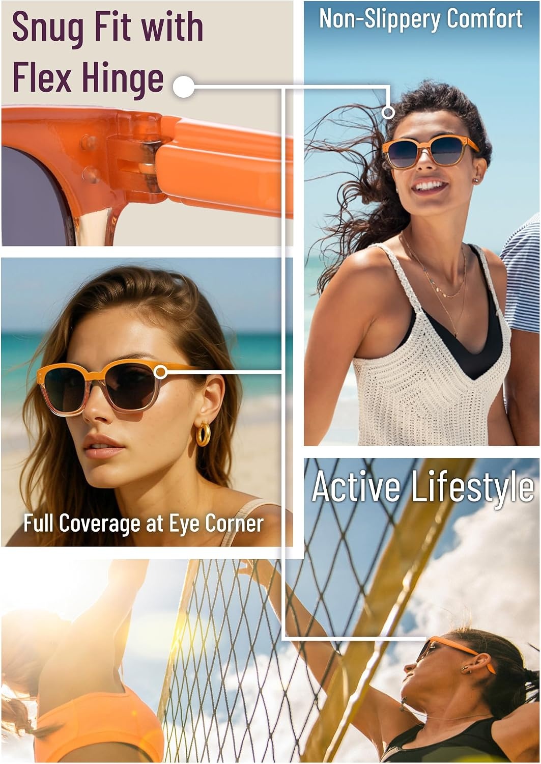 image:imagePolarized Sunglasses for Women Trendy Two Tone Retro Square UV400 100 UV Protection Casual amp Active05 Orange