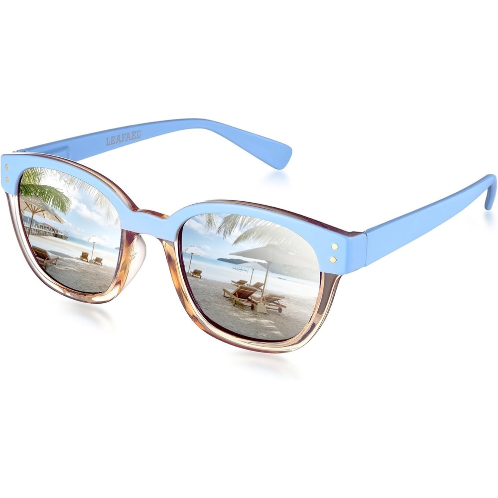 image:imagePolarized Sunglasses for Women Trendy Two Tone Retro Square UV400 100 UV Protection Casual amp Active02 Light Blue