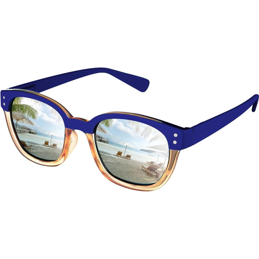 image:imagePolarized Sunglasses for Women Trendy Two Tone Retro Square UV400 100 UV Protection Casual amp Active11 Sapphire Blue