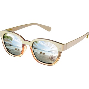 Polarized Sunglasses for Women, Trendy Two Tone Retro Square, UV400 100% UV Protection, Casual & Active(03 Cream)