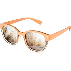 Polarized Sunglasses for Women, Trendy Two Tone Retro Square, UV400 100% UV Protection, Casual & Active(05 Orange)